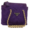 Prada Re-Edition 1995 Chain Tote Quilted Re-Nylon Purple Nylon Shoulder Bag Bag (Pre-Owned)