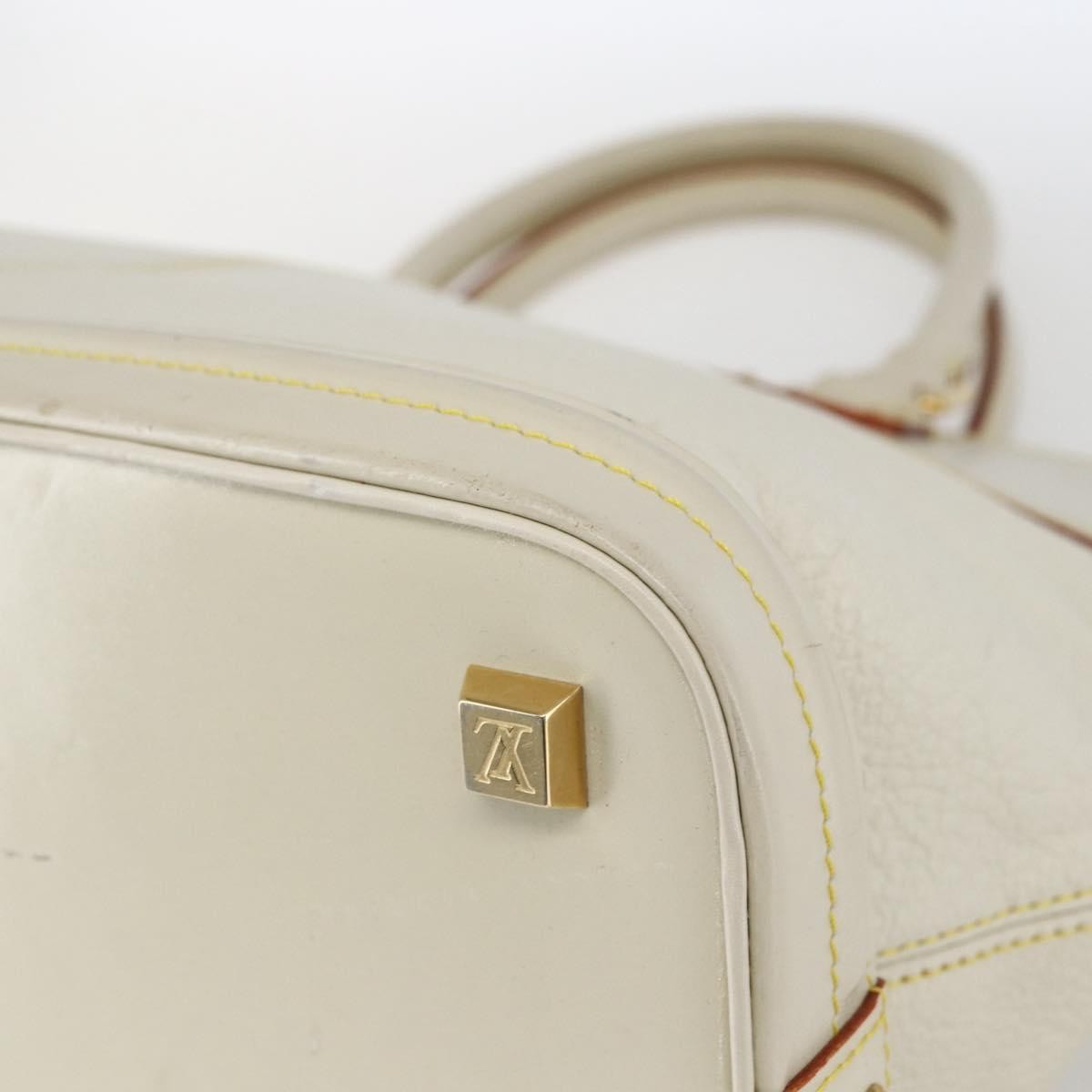 Louis Vuitton Suhali Lockit Handbag Leather White Leather Handbag (Pre-Owned)