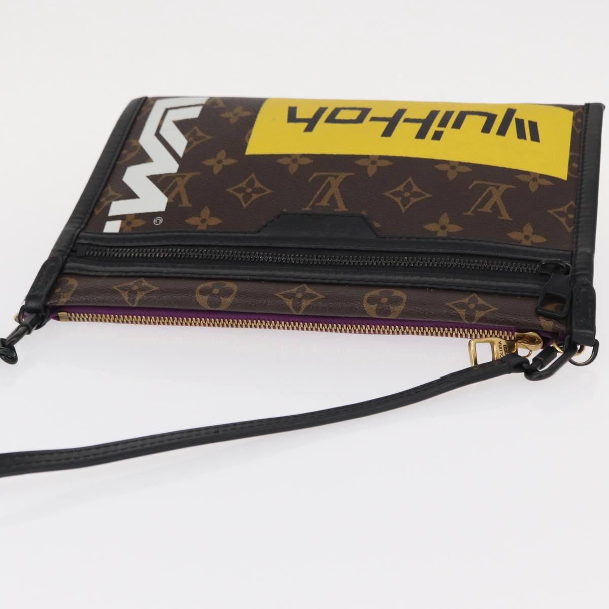 Louis Vuitton Double Flat Messenger Bag Limited Edition Logo Story Monogram Canvas And Denim Multicolour Canvas Shoulder Bag Bag (Pre-Owned)
