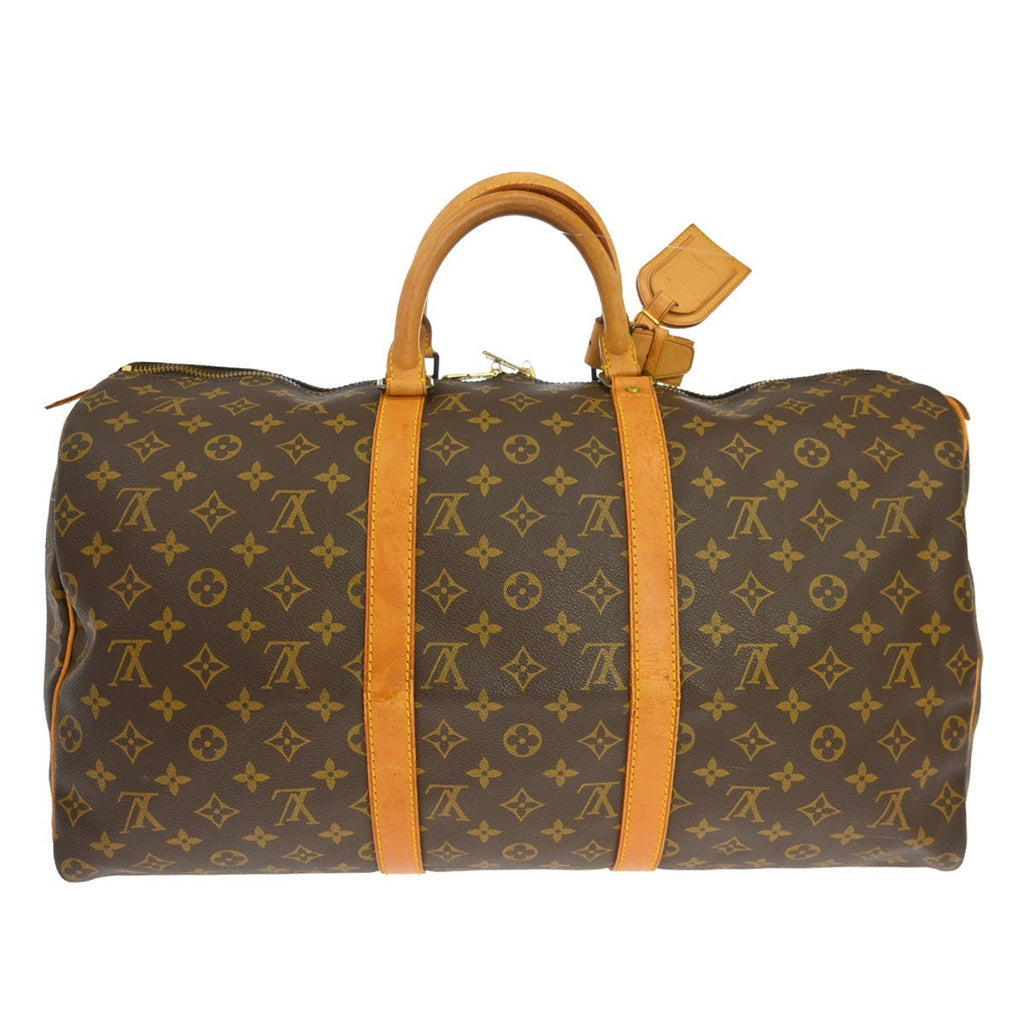 Louis Vuitton Keepall Bag Monogram Canvas Brown Canvas Travel Bag Bag (Pre-Owned)