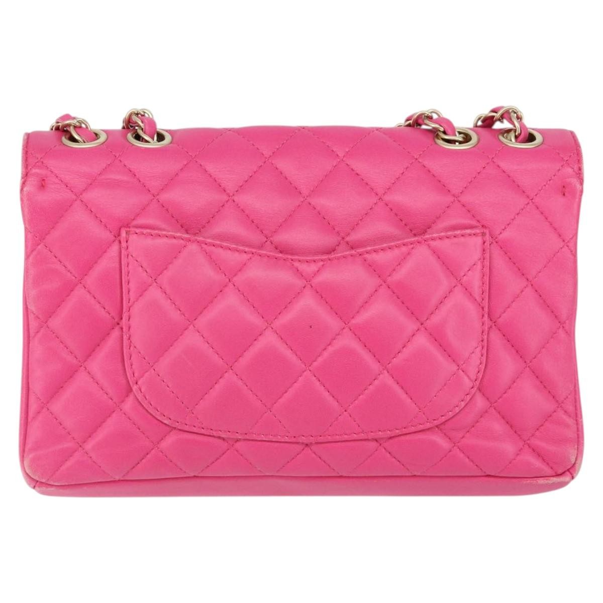 Chanel Mademoiselle Chic Flap Bag Quilted Lambskin Pink Leather Shoulder Bag Bag (Pre-Owned)