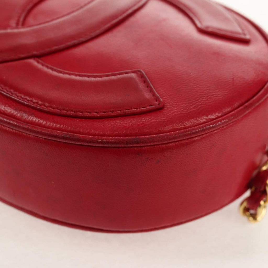 Chanel Vintage Oval Cc Tassel Crossbody Bag Leather Red Leather Shoulder Bag Bag (Pre-Owned)
