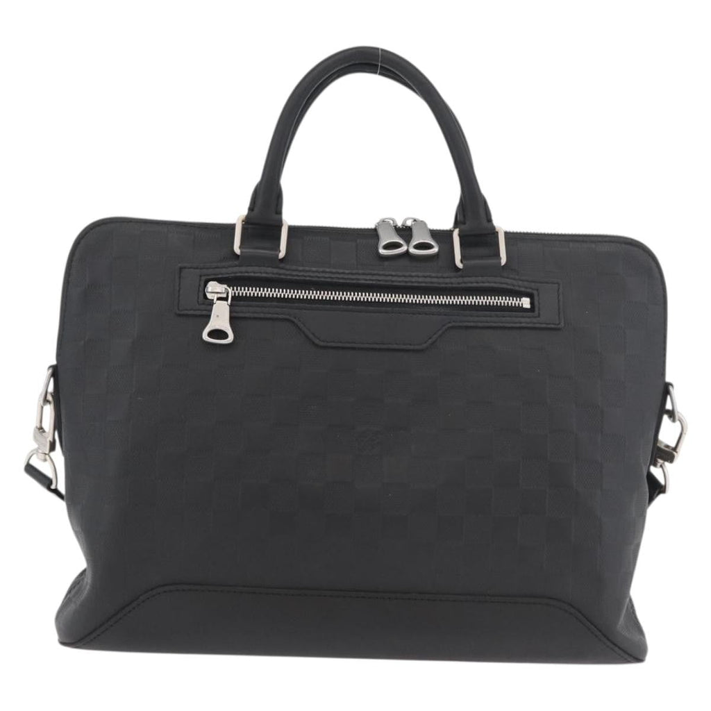 Louis Vuitton Avenue Soft Briefcase Damier Infini Leather Black Leather Briefcase Bag (Pre-Owned)