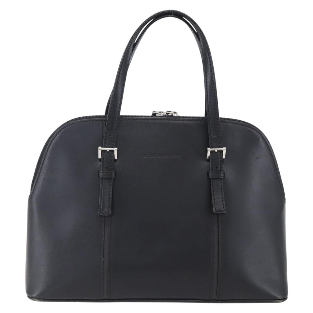 Burberry Vintage Handbag Leather Black Leather Handbag (Pre-Owned)