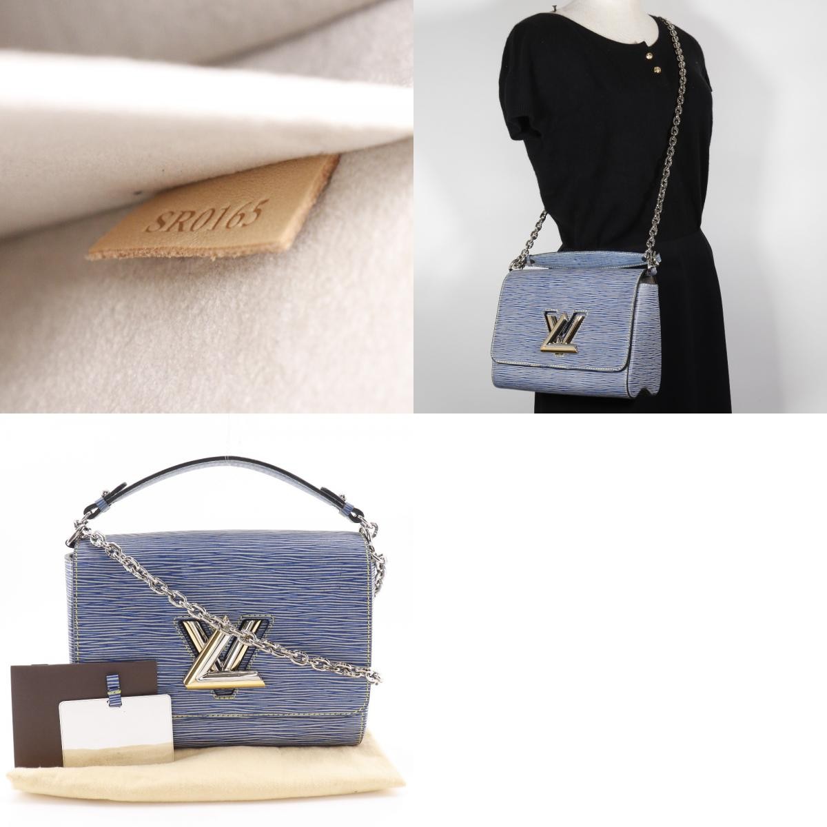 Louis Vuitton Twist Handbag Epi Leather Blue Leather Shoulder Bag Bag (Pre-Owned)