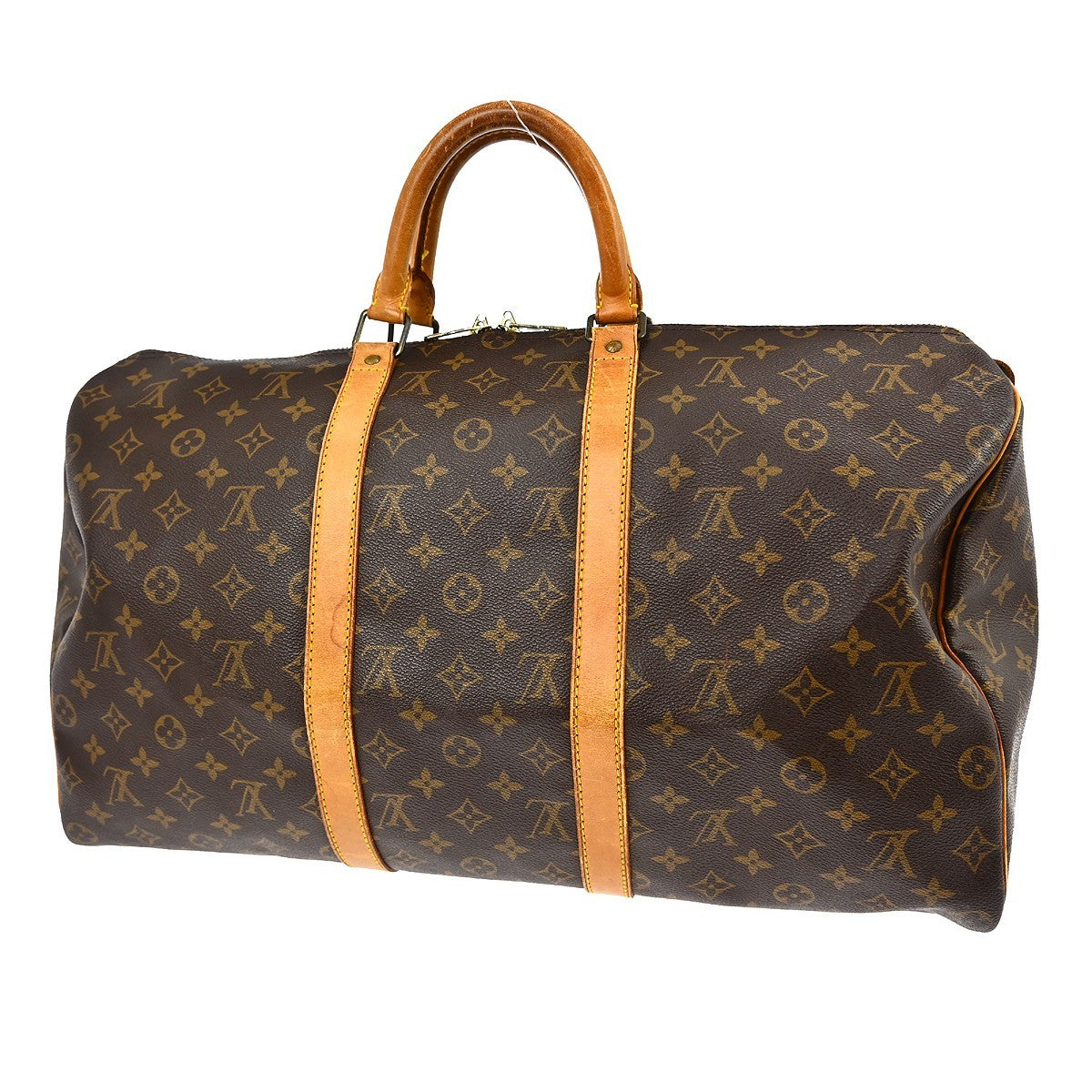 Louis Vuitton Keepall Bag Monogram Canvas Brown Canvas Travel Bag Bag (Pre-Owned)
