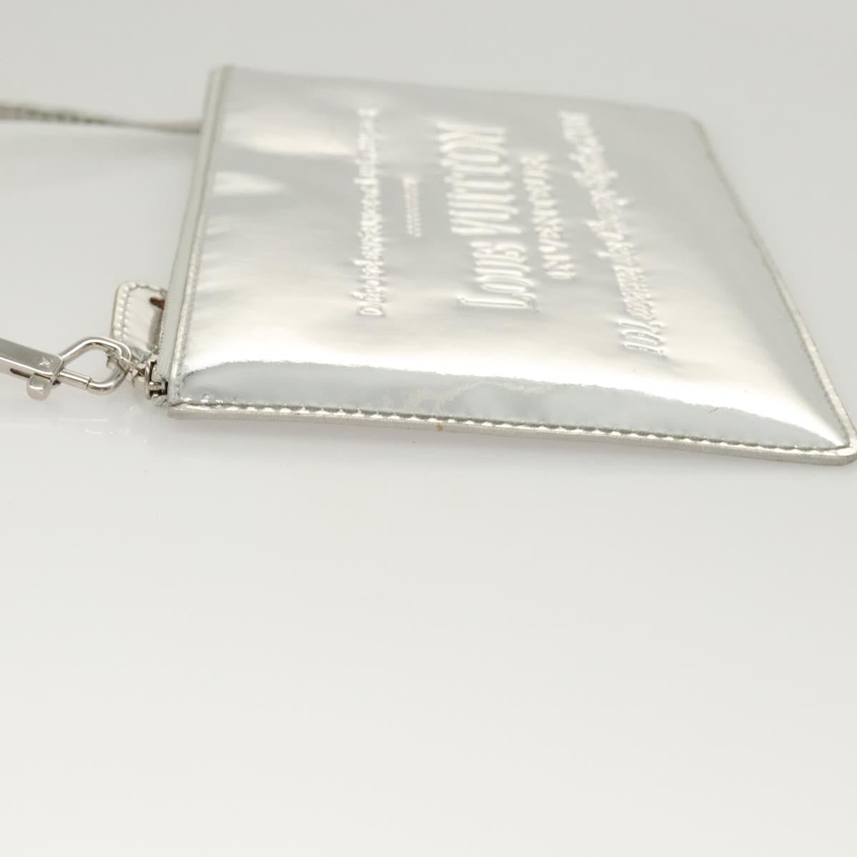 Louis Vuitton Pochette Plate Monogram Mirror Silver Patent_Leather Clutche & Pouche Bag (Pre-Owned)