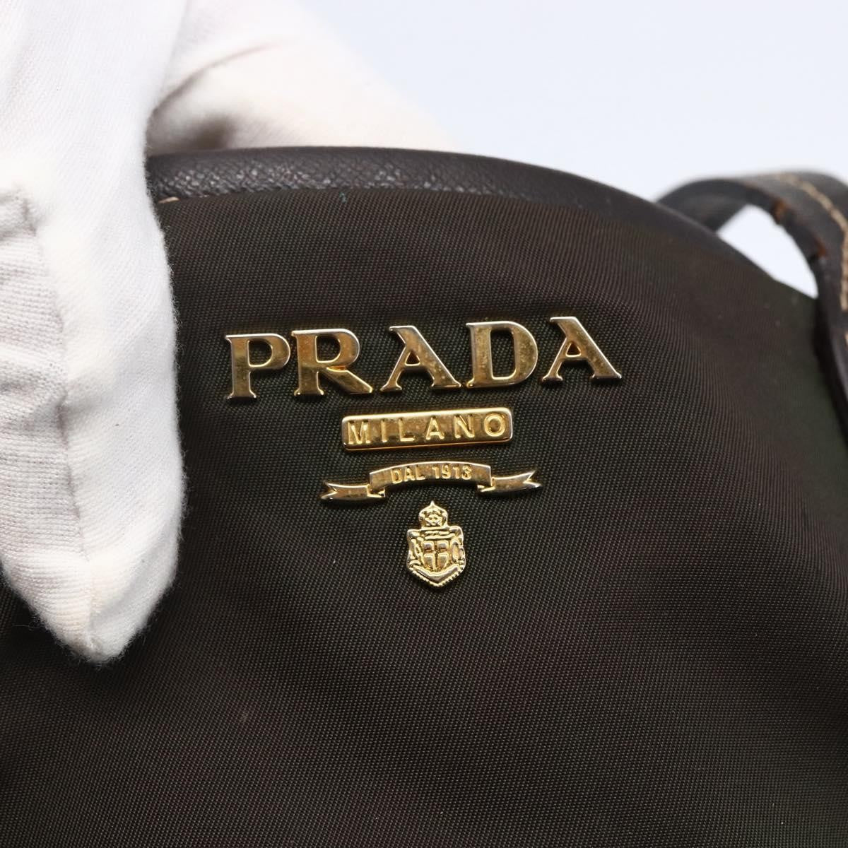 Prada Open Tote Tessuto Khaki Nylon Tote Bag Bag (Pre-Owned)
