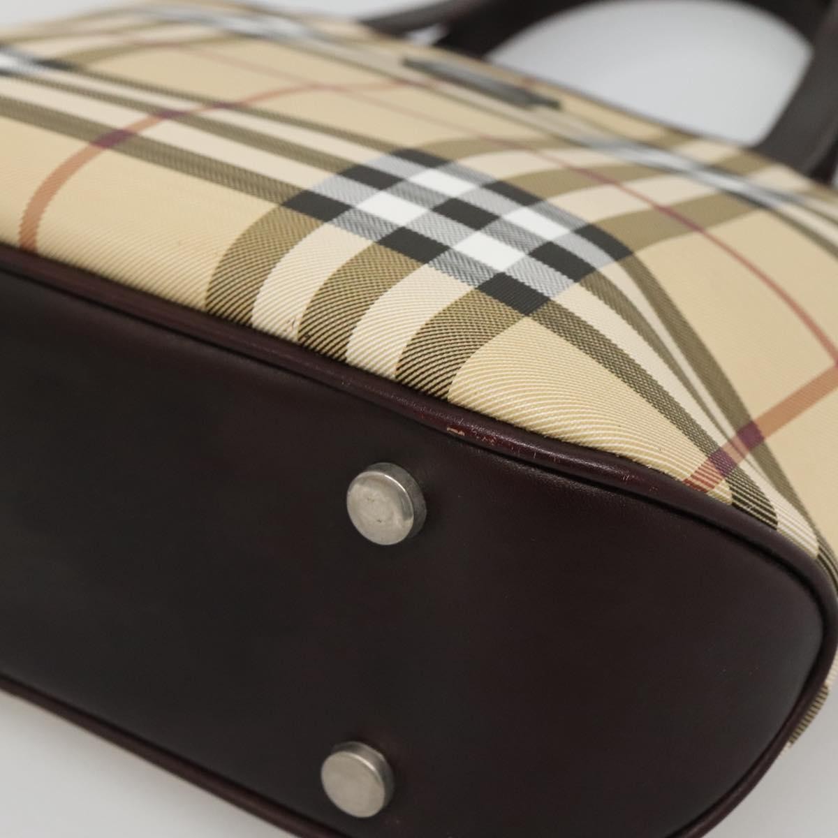 Burberry Nova Check Handbag Nova Check Canvas Beige Canvas Handbag (Pre-Owned)