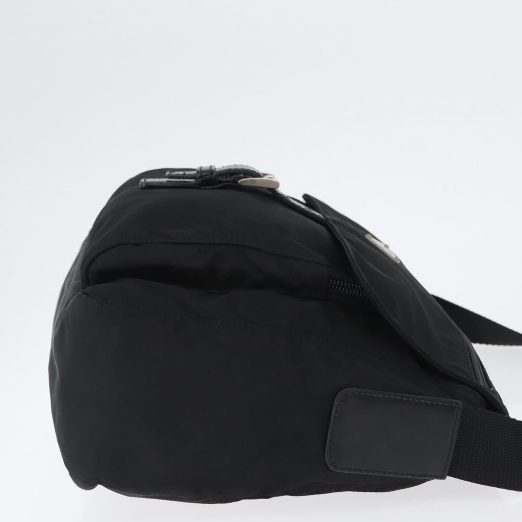 Prada Buckle Messenger Bag Tessuto Black Nylon Shoulder Bag Bag (Pre-Owned)