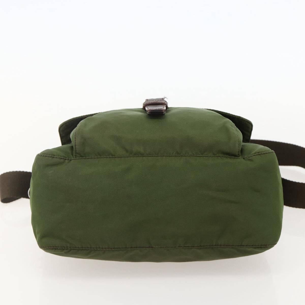 Prada Buckle Messenger Bag Tessuto Green Nylon Shoulder Bag Bag (Pre-Owned)