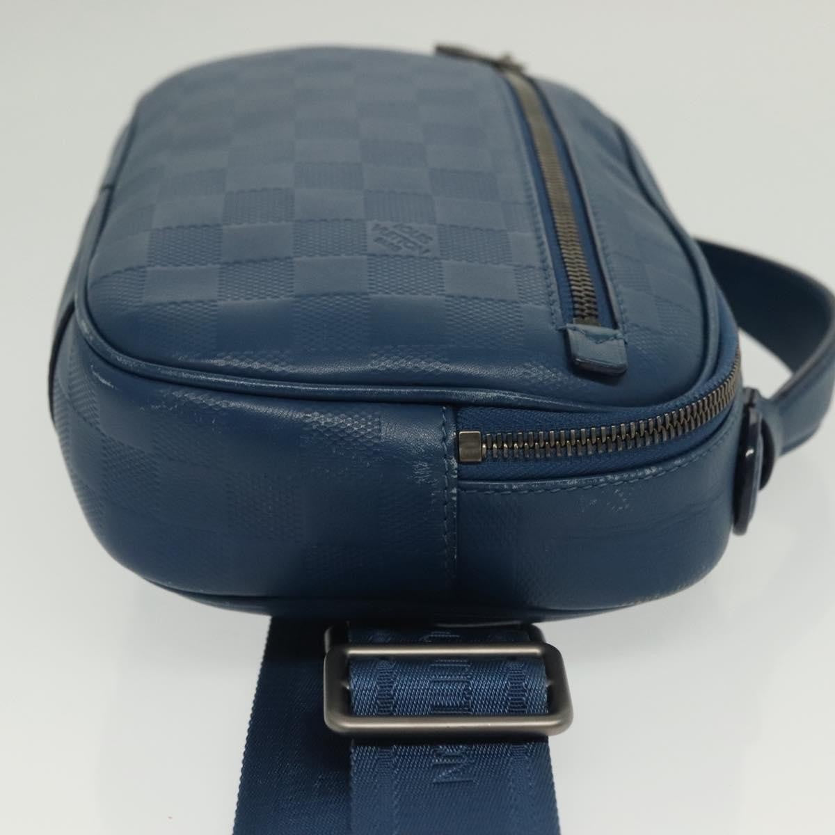 Louis Vuitton Ambler Bag Damier Infini Leather Blue Leather Shoulder Bag Bag (Pre-Owned)