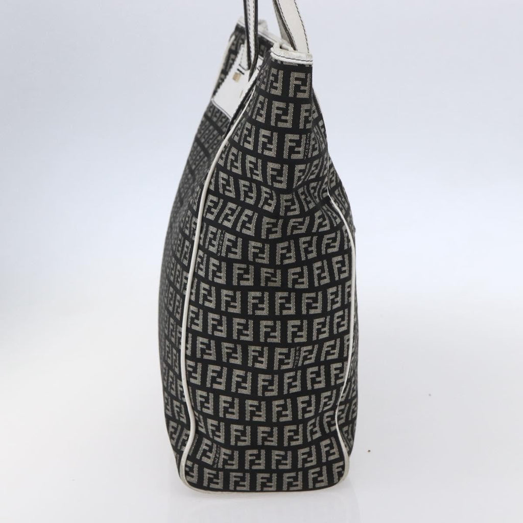 Fendi Zucca Tote Bag Canvas Black Canvas Tote Bag Bag (Pre-Owned)