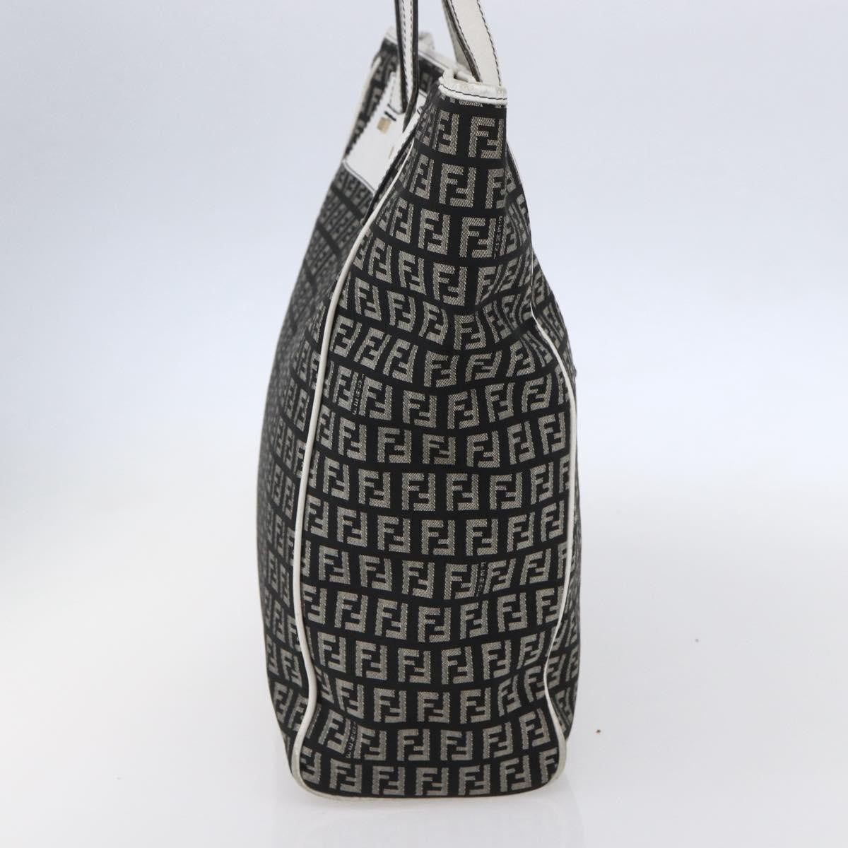 Fendi Zucca Tote Bag Canvas Black Canvas Tote Bag Bag (Pre-Owned)