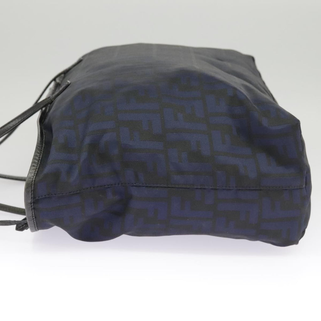 Fendi Zucca Tote Bag Ff Motif Navy Canvas Tote Bag Bag (Pre-Owned)