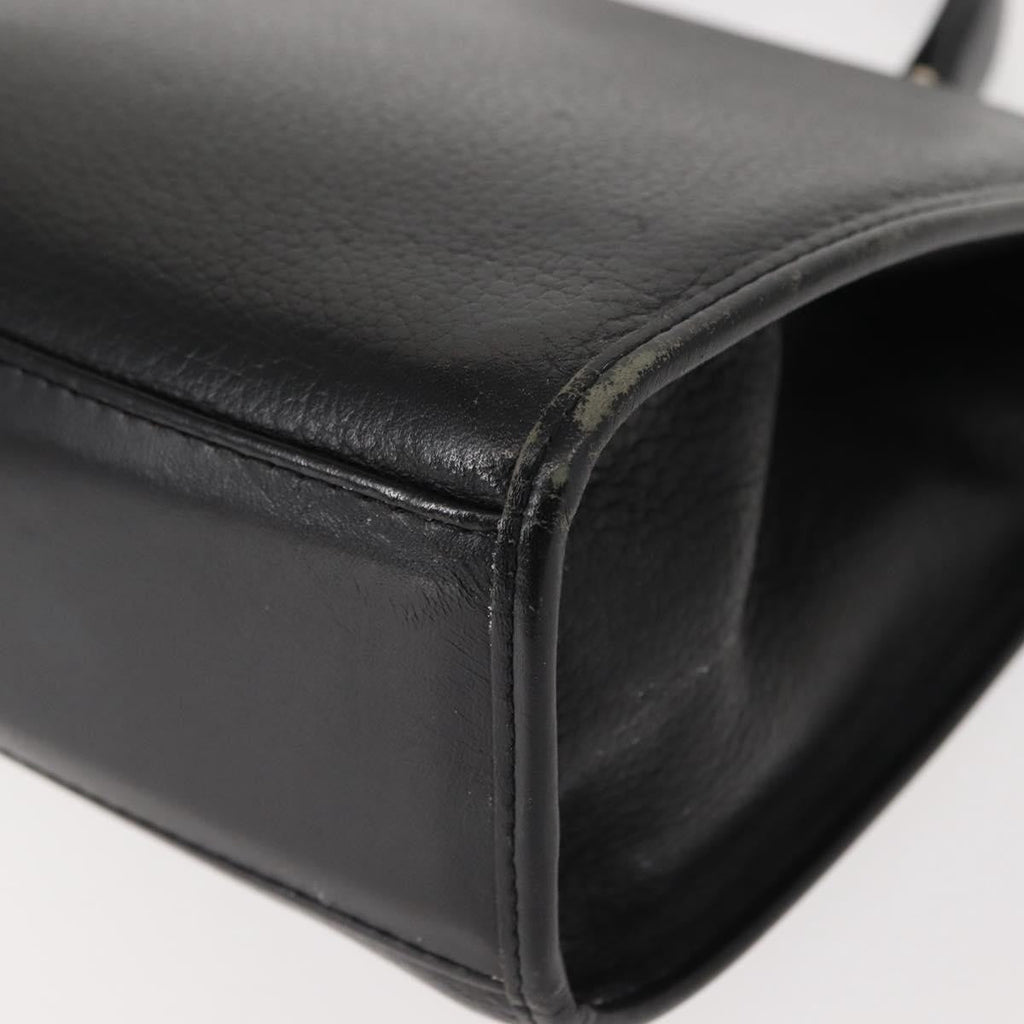 Burberry Vintage Handbag Leather Black Leather Handbag (Pre-Owned)