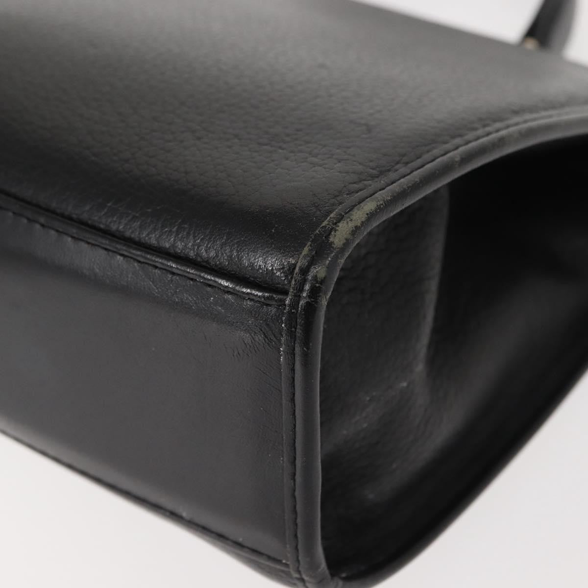 Burberry Vintage Handbag Leather Black Leather Handbag (Pre-Owned)