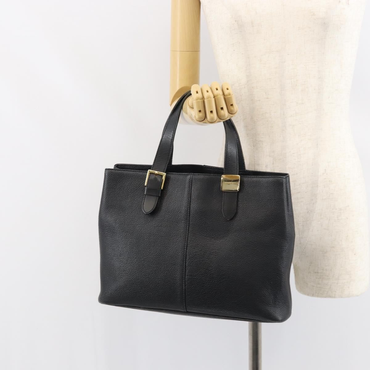 Burberry Vintage Handbag Leather Black Leather Handbag (Pre-Owned)