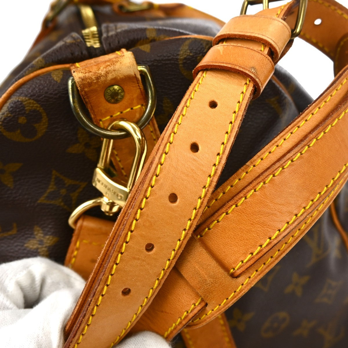 Louis Vuitton Keepall Bandouliere Bag Monogram Canvas Brown Canvas Travel Bag Bag (Pre-Owned)