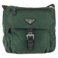 Prada Buckle Messenger Bag Tessuto Green Nylon Shoulder Bag Bag (Pre-Owned)