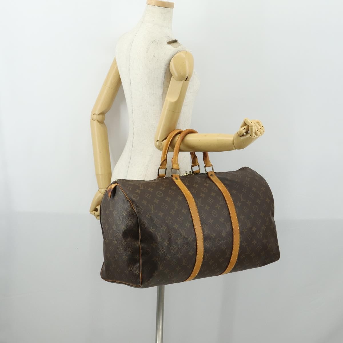 Louis Vuitton Keepall Bag Monogram Canvas Brown Canvas Travel Bag Bag (Pre-Owned)