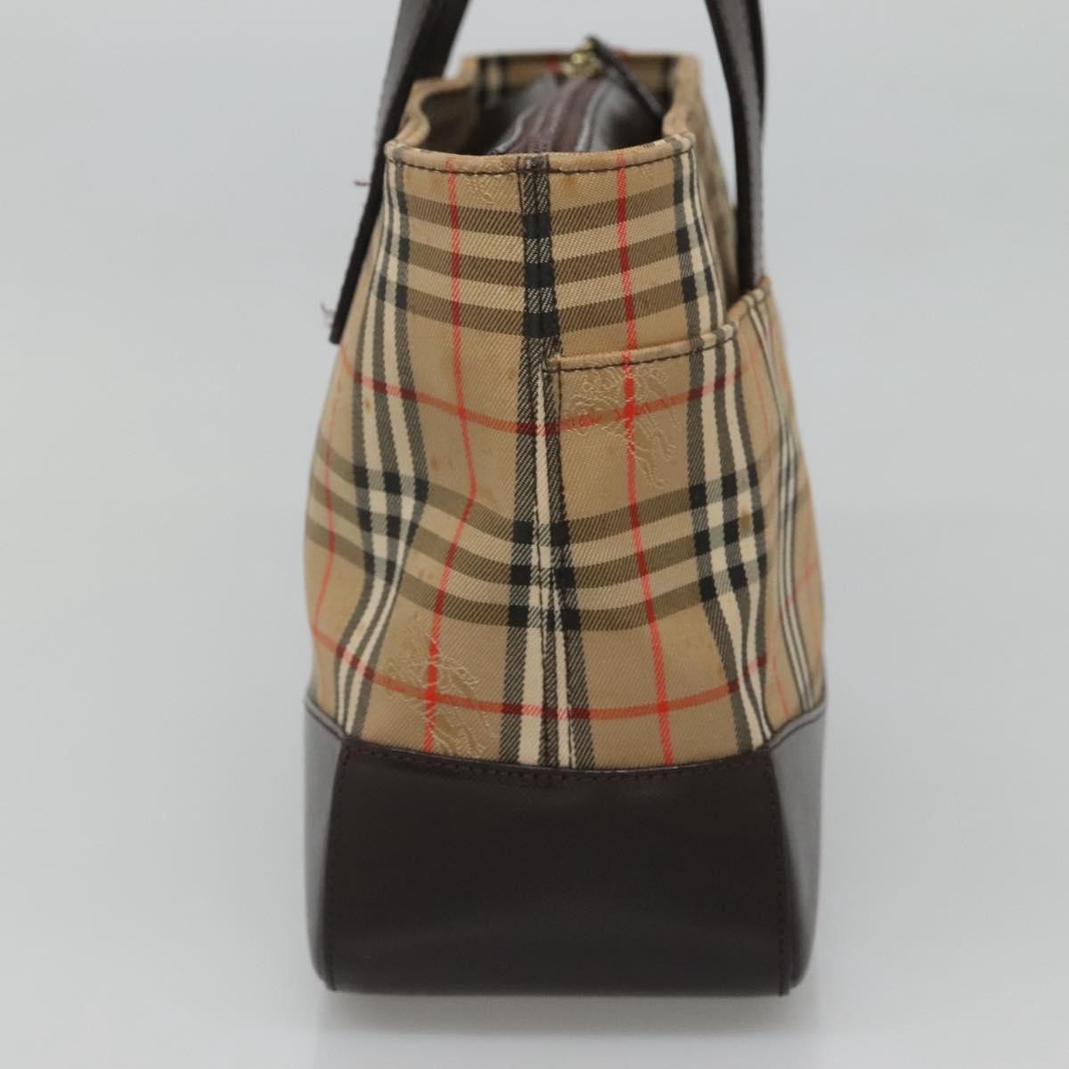 Burberry Nova Check Handbag Nova Check Canvas And Leather Beige Canvas Handbag (Pre-Owned)