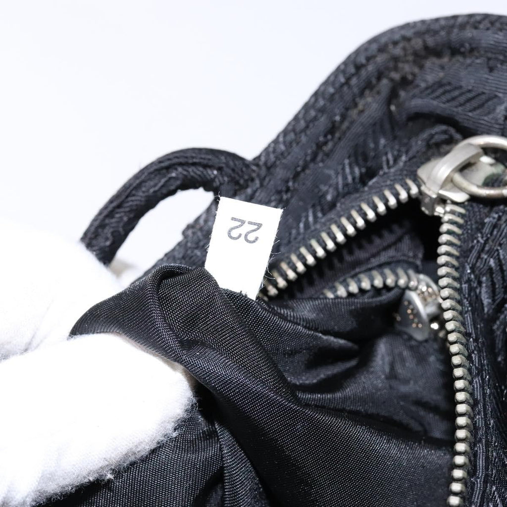 Prada Vintage Zip Handbag Tessuto Black Nylon Handbag (Pre-Owned)