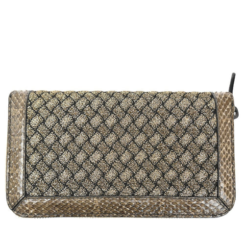 Bottega Veneta Intrecciato Long Zip  Wallet Leather Brown Leather Wallets Accessory (Pre-Owned)