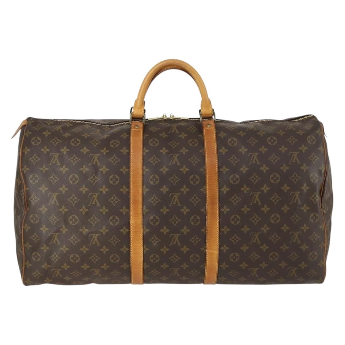Louis Vuitton Keepall Bag Monogram Canvas Brown Canvas Travel Bag Bag (Pre-Owned)