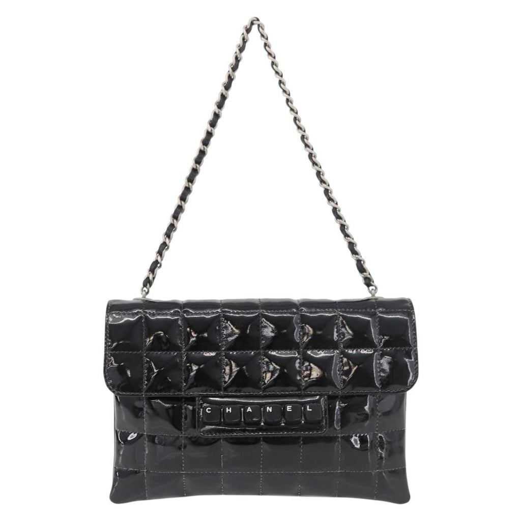 Chanel Keyboard Flap Bag Quilted Patent Black Patent_Leather Shoulder Bag Bag (Pre-Owned)
