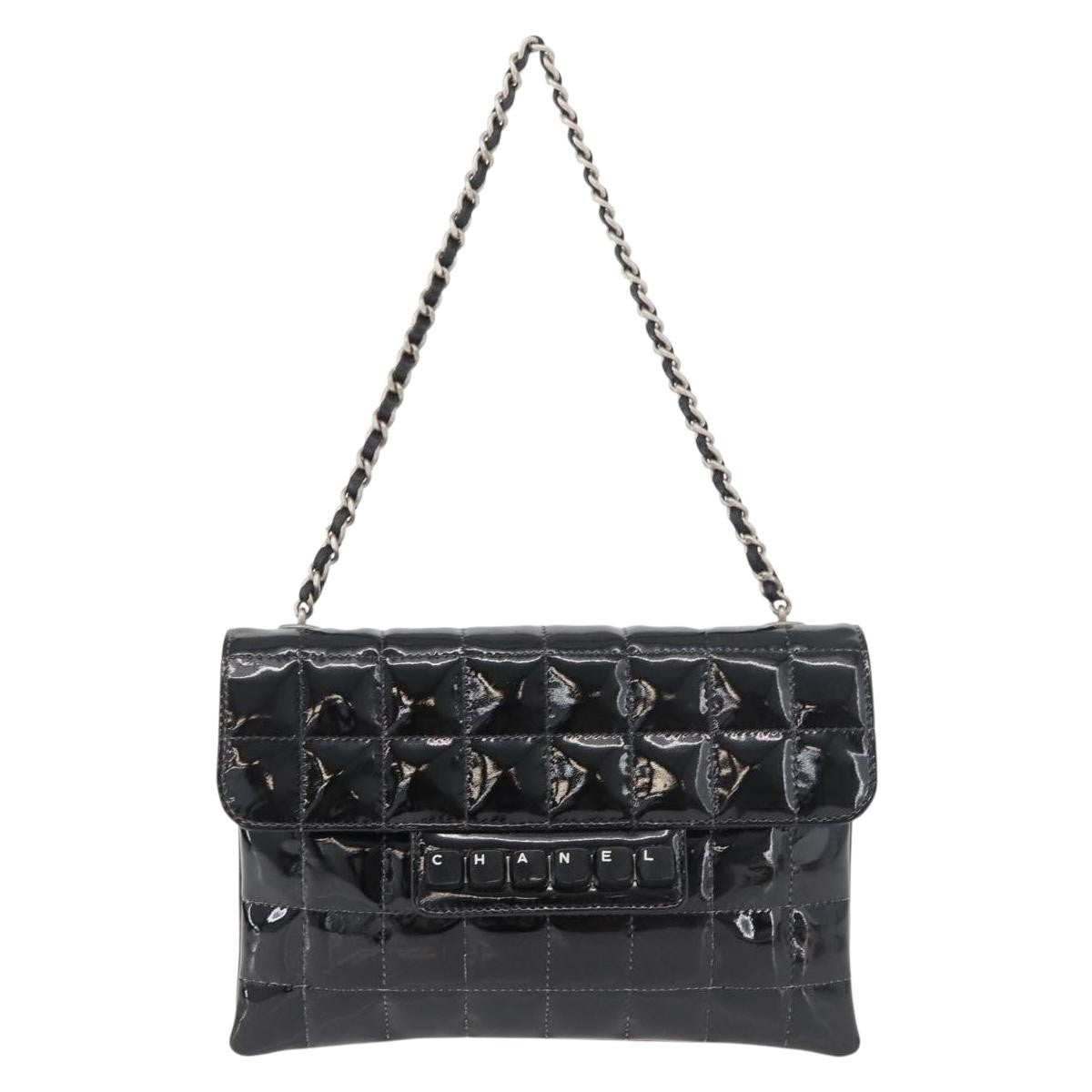 Chanel Keyboard Flap Bag Quilted Patent Black Patent_Leather Shoulder Bag Bag (Pre-Owned)