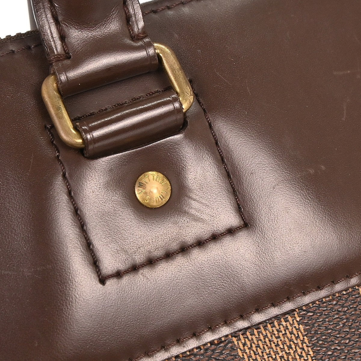 Louis Vuitton Greenwich Travel Bag Damier Brown Canvas Tote Bag Bag (Pre-Owned)