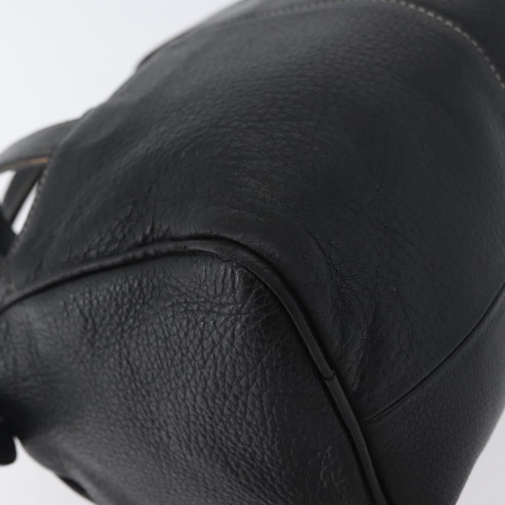 Burberry Vintage Handbag Leather Black Leather Handbag (Pre-Owned)