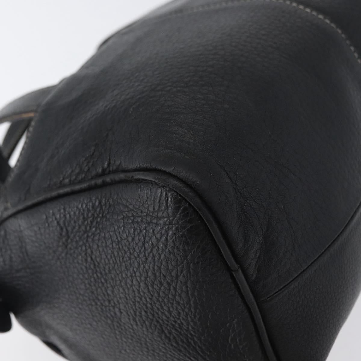 Burberry Vintage Handbag Leather Black Leather Handbag (Pre-Owned)