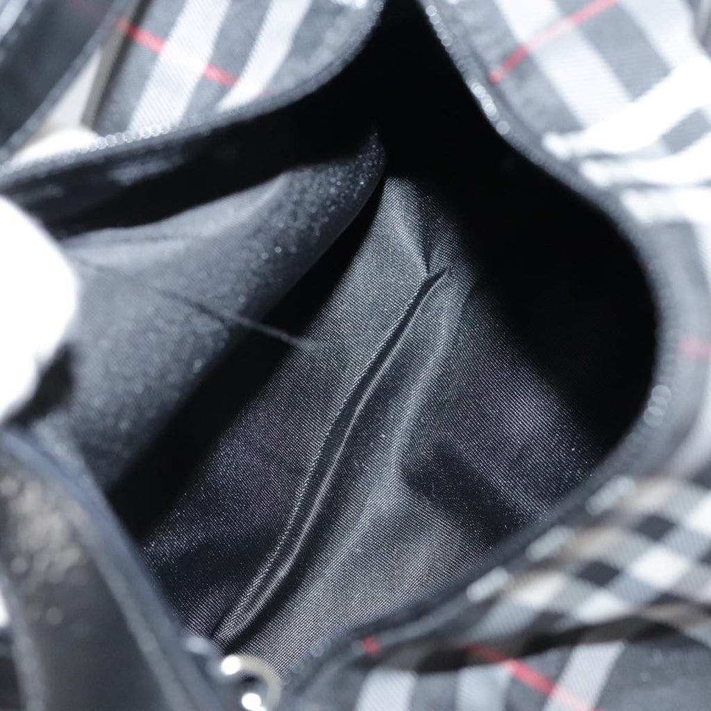 Burberry Nova Check Handbag Nylon Black Nylon Handbag (Pre-Owned)