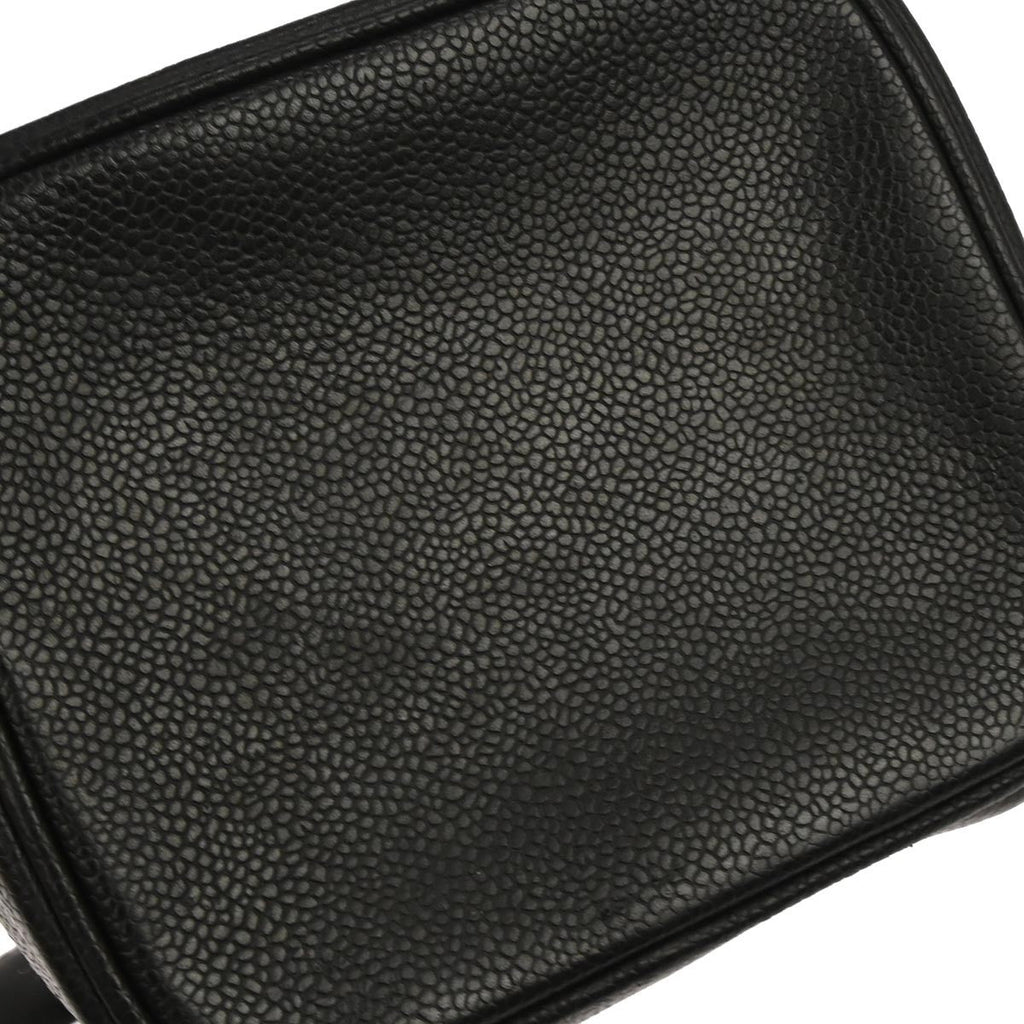 Chanel Vintage Timeless Cosmetic Case Caviar Black Leather Handbag (Pre-Owned)