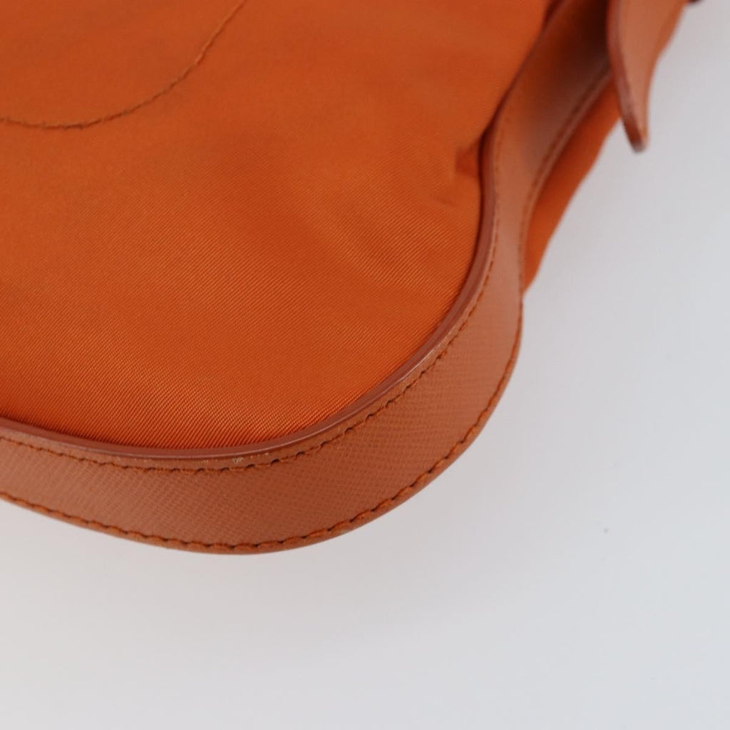Prada Flat Messenger Tessuto With Leather Orange Nylon Shoulder Bag Bag (Pre-Owned)