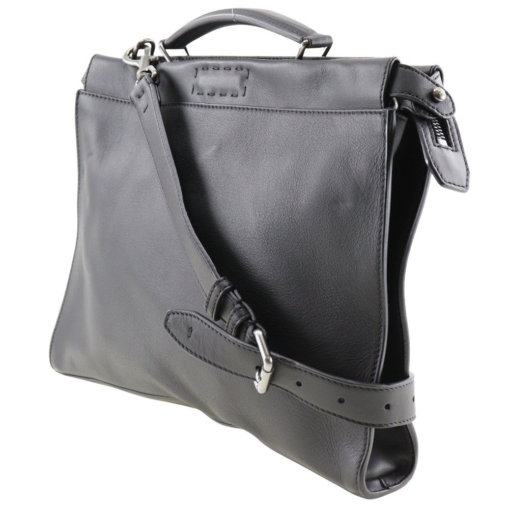 Fendi Peekaboo Iconic Fit Bag Leather Black Leather Briefcase Bag (Pre-Owned)