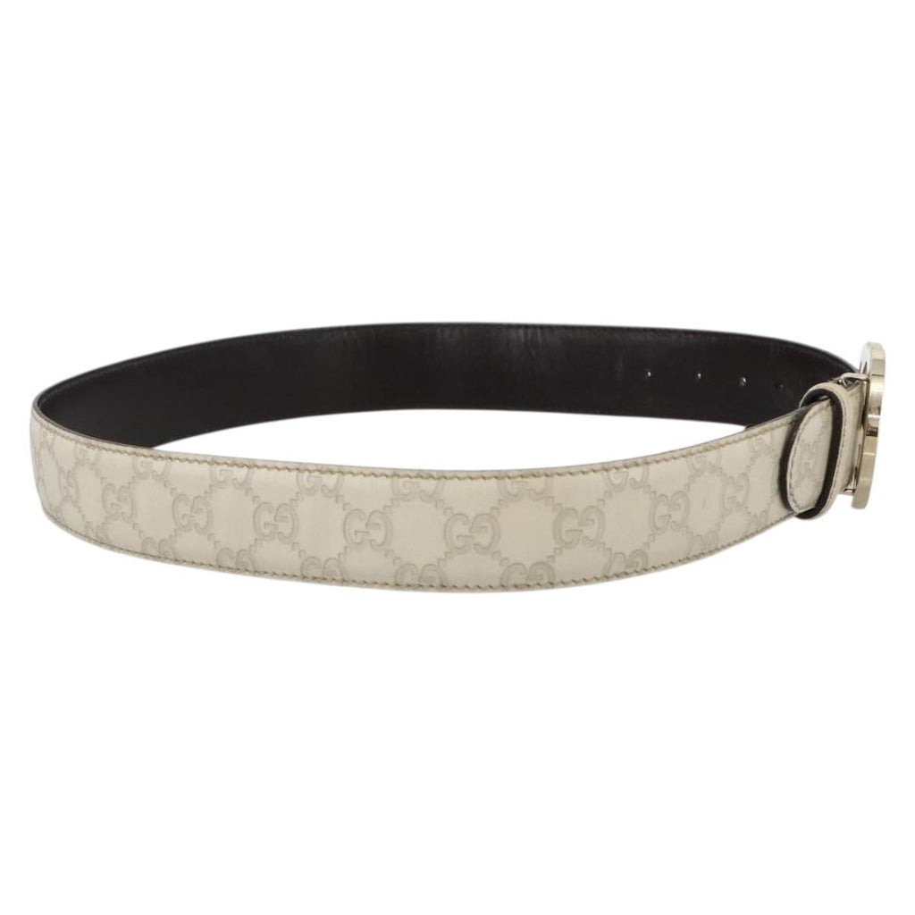 Gucci Vintage Interlocking G Reversible Belt Leather White Leather Belts Accessory (Pre-Owned)