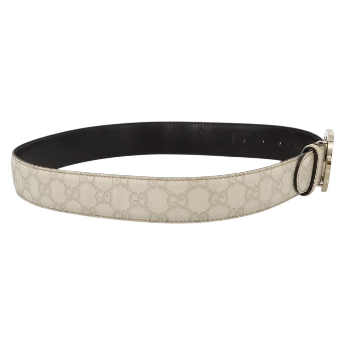 Gucci Vintage Interlocking G Reversible Belt Leather White Leather Belts Accessory (Pre-Owned)