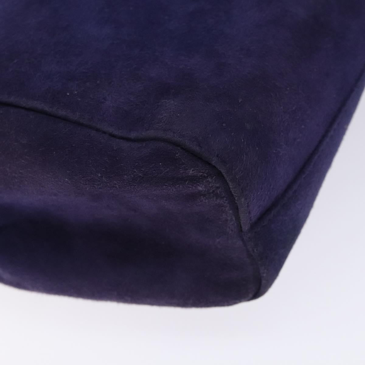 Prada Vintage Handbag Suede Purple Suede Handbag (Pre-Owned)