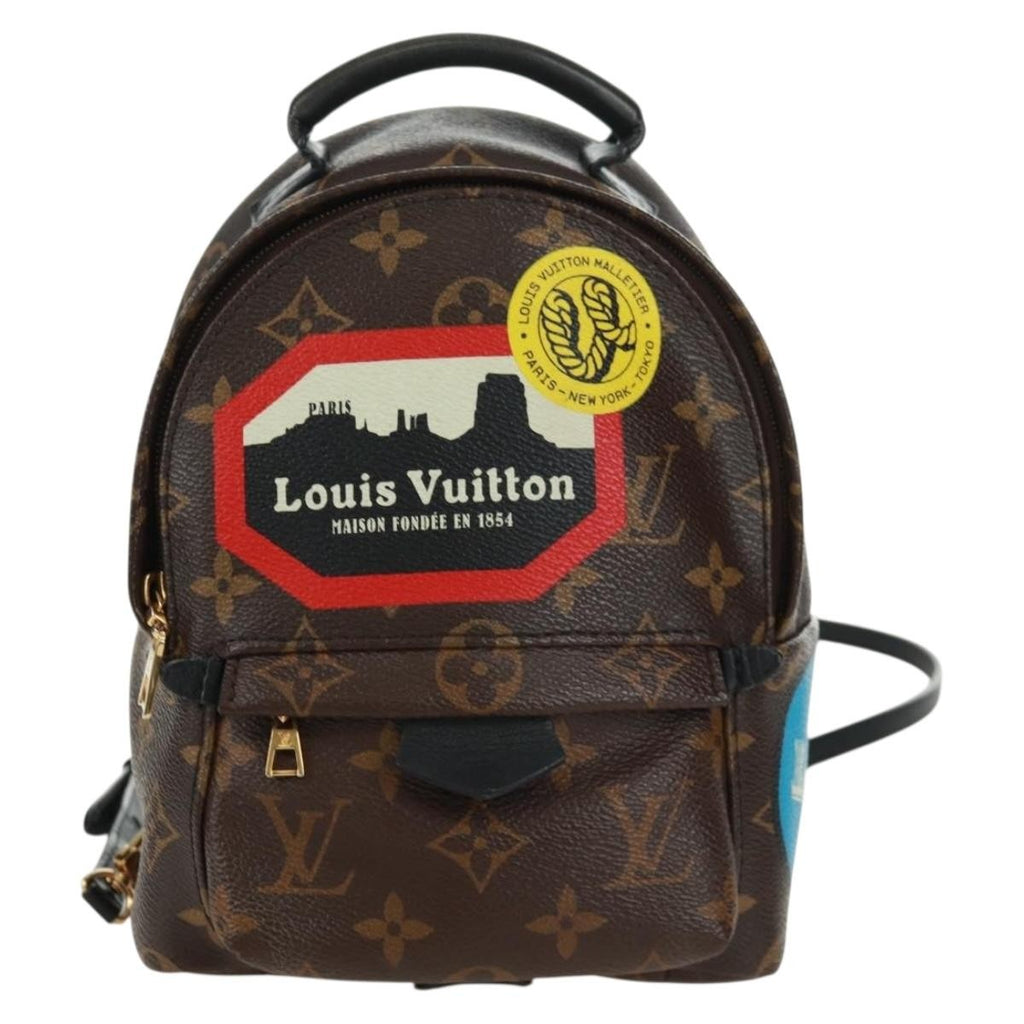 Louis Vuitton Palm Springs Backpack Limited Edition World Tour Monogram Canvas Brown Canvas Backpack Bag (Pre-Owned)