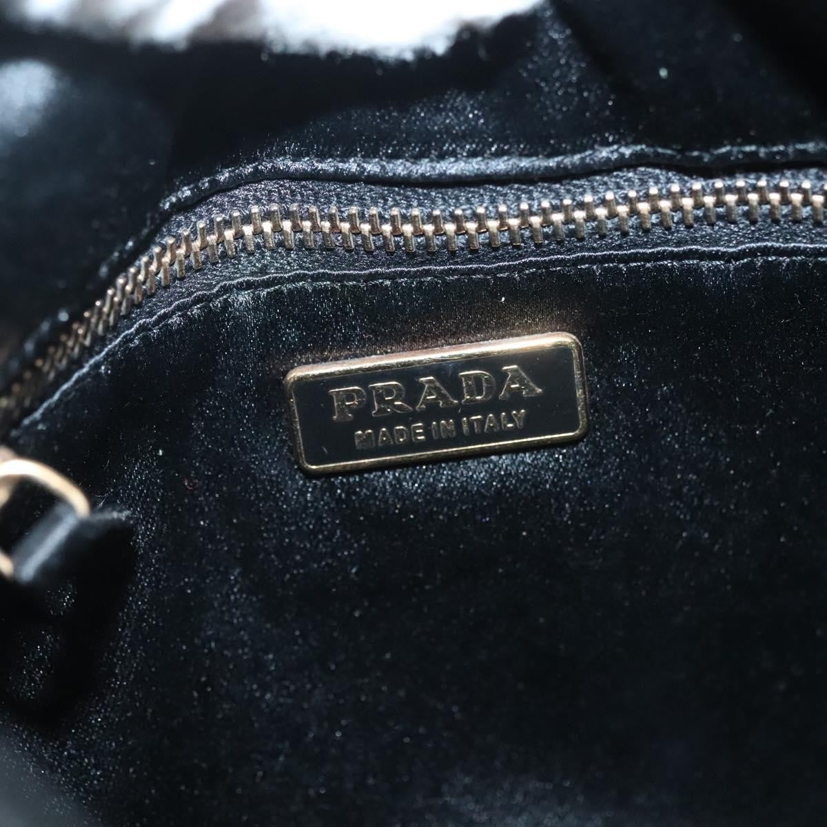 Prada Bow Shoulder Bag Vernice Saffiano Leather Black Leather Bag (Pre-Owned)