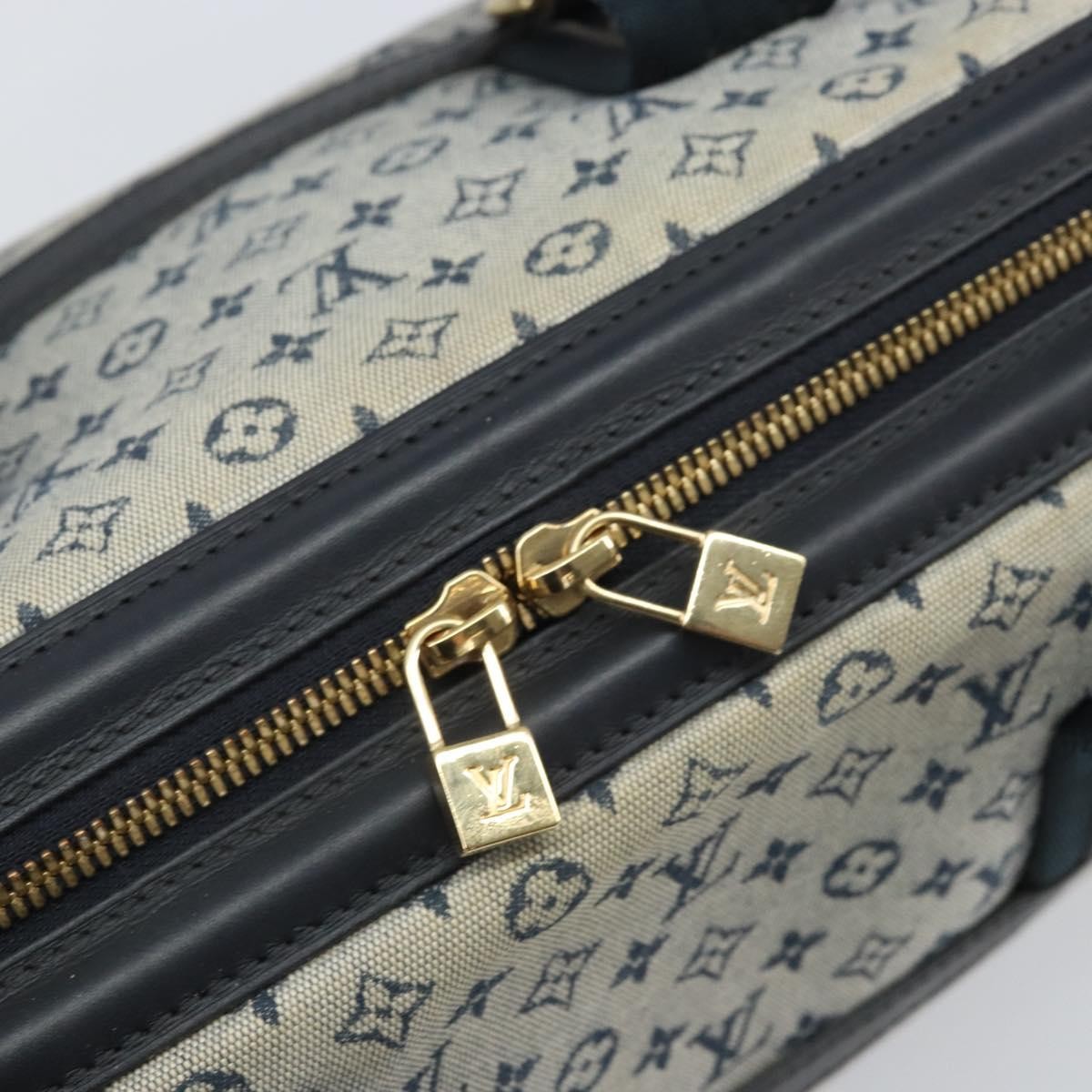 Louis Vuitton Josephine Handbag Mini Lin Blue Canvas Handbag (Pre-Owned)
