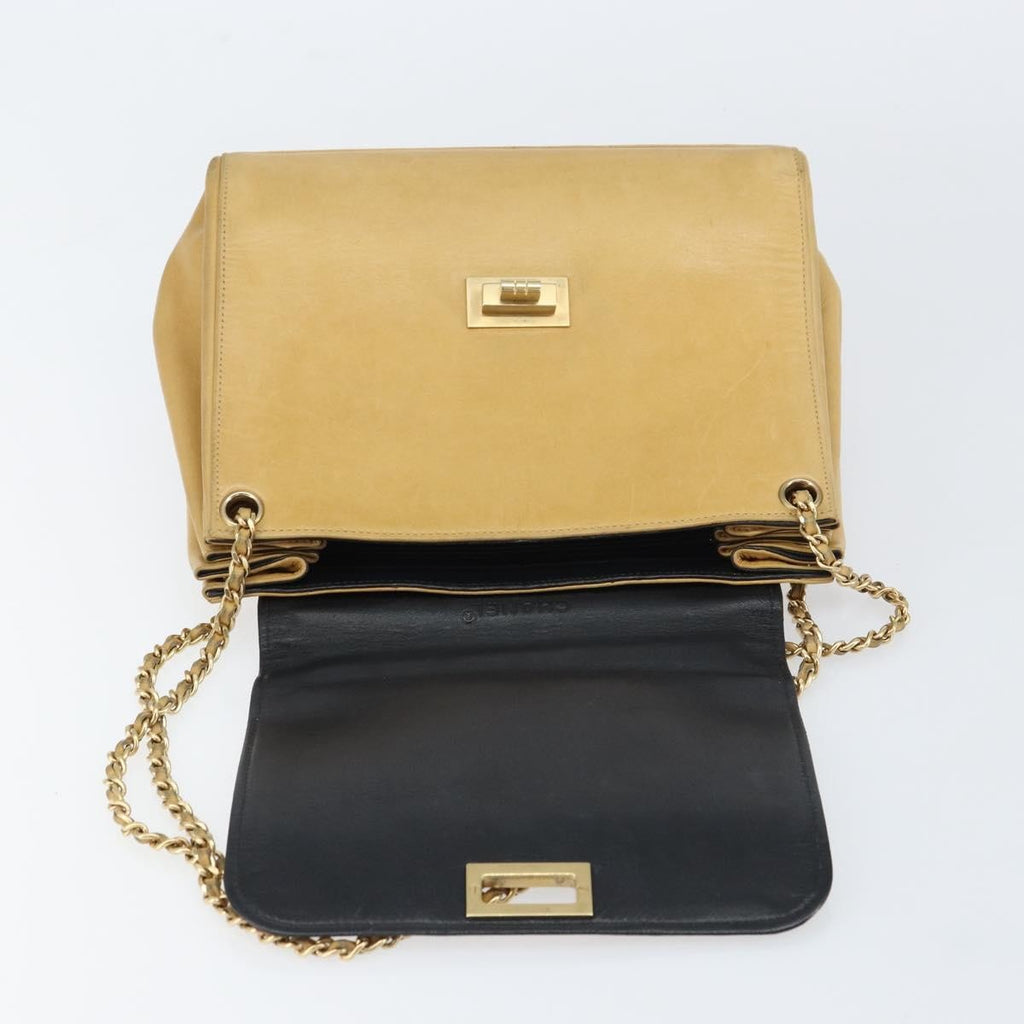 Chanel Chocolate Bar Accordion Reissue Flap Bag Quilted Lambskin Beige Leather Shoulder Bag Bag (Pre-Owned)