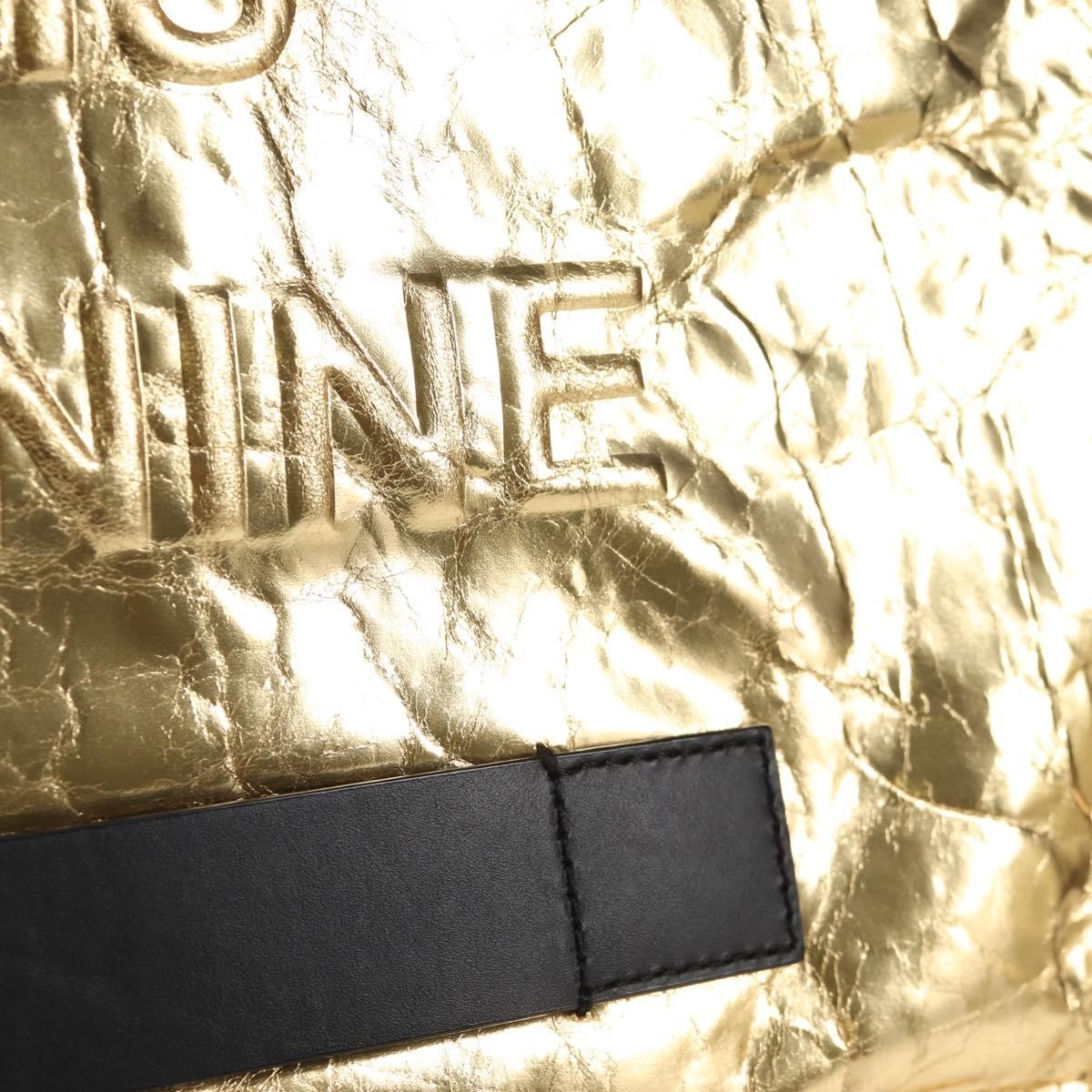 Chanel Feminine Pouch Crinkled Leather Gold Leather Clutche & Pouche Bag (Pre-Owned)