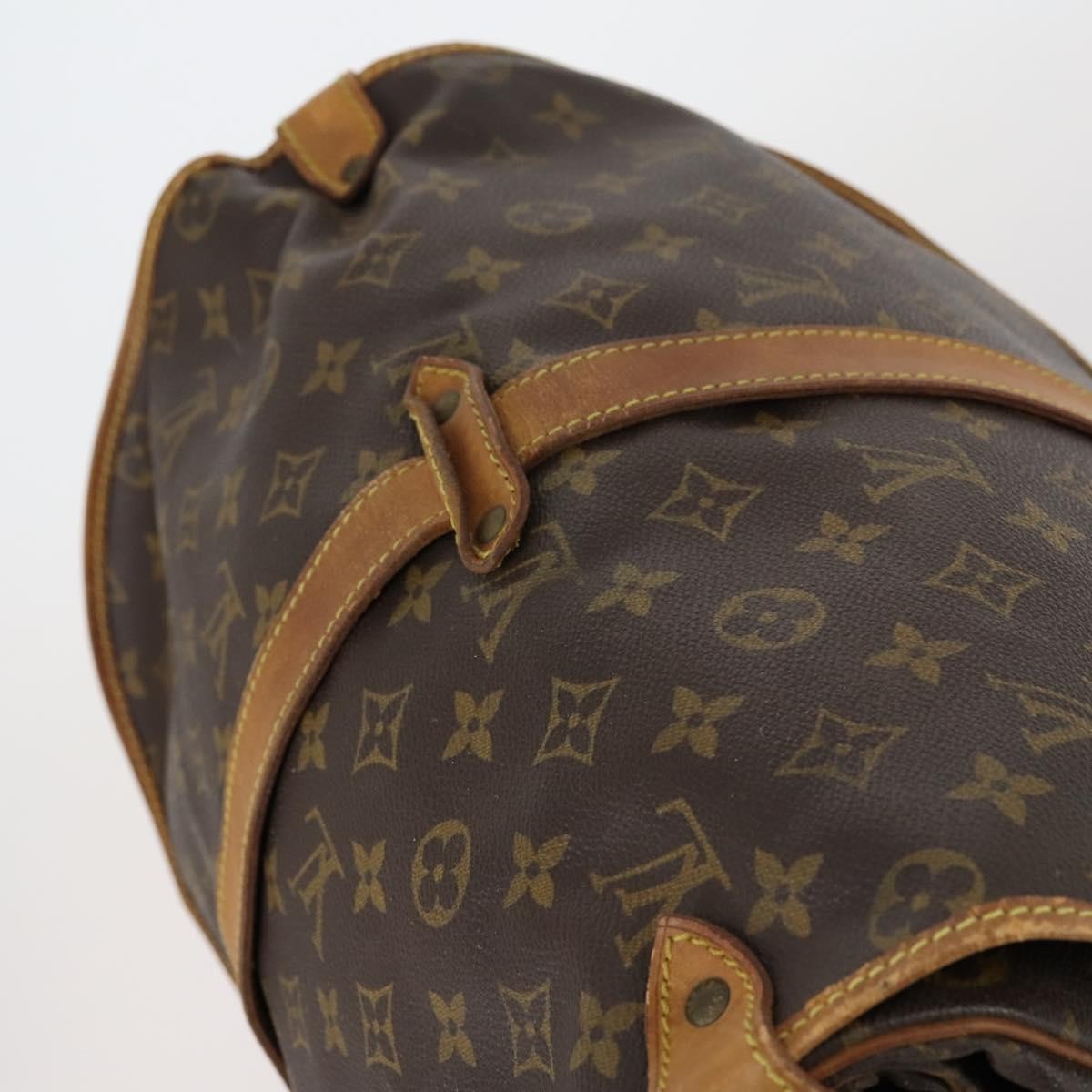 Louis Vuitton Saumur Handbag Monogram Canvas Brown Canvas Shoulder Bag Bag (Pre-Owned)