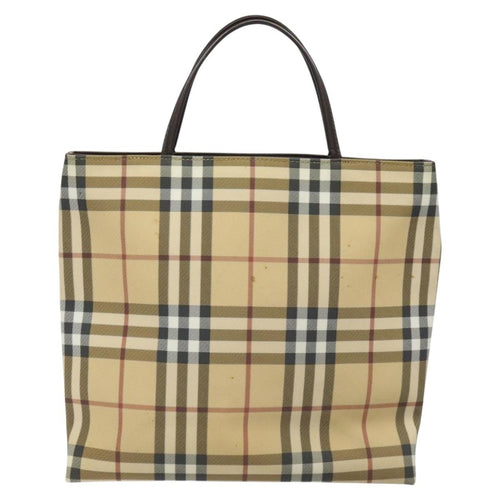 Burberry Nova Check Handbag Nova Check Canvas Beige Canvas Handbag (Pre-Owned)