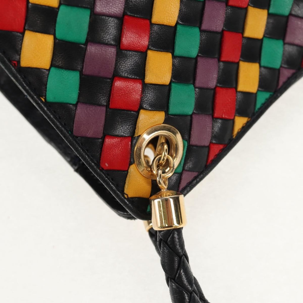 Bottega Veneta Intrecciato Shoulder Bag Leather Multicolour Leather Shoulder Bag Bag (Pre-Owned)