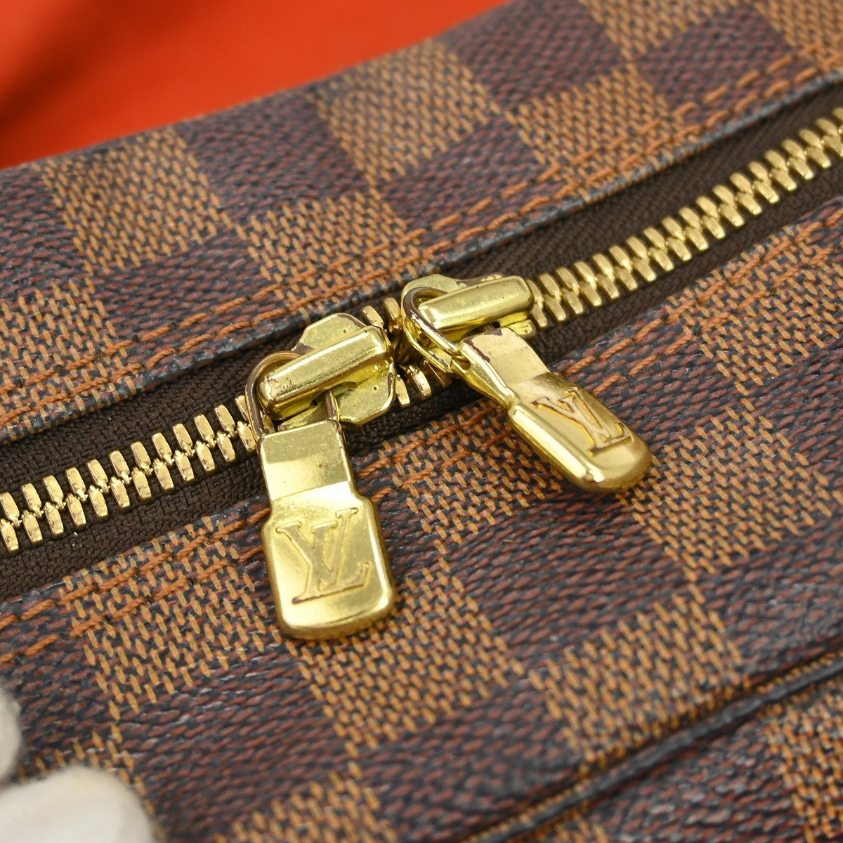 Louis Vuitton Naviglio Handbag Damier Brown Canvas Shoulder Bag Bag (Pre-Owned)